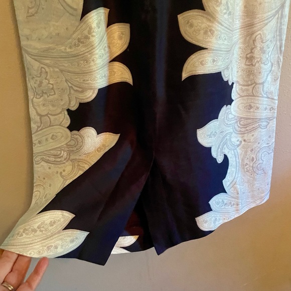 Banana Republic Paisley Print Navy Blue Dress size 0 - Picture 4 of 9